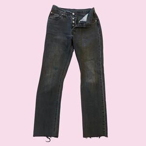 Levi’s Jeans 501 Faded Black Gray Raw Hem 28
